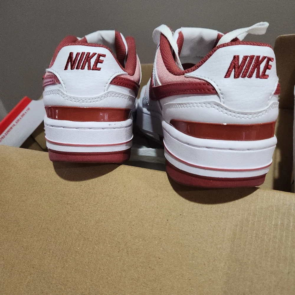 Nike Women's White and Burgundy/Maroon Low-Top Sneakers - Picture 3 of 5